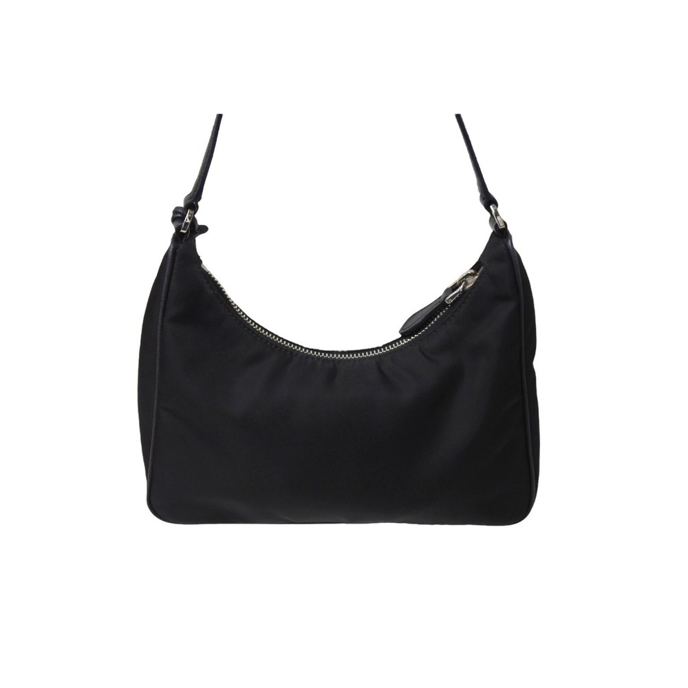 PRADA Hobo One Shoulder Hobo Bag Re Edition Triangle Logo Black - Picture 3 of 10